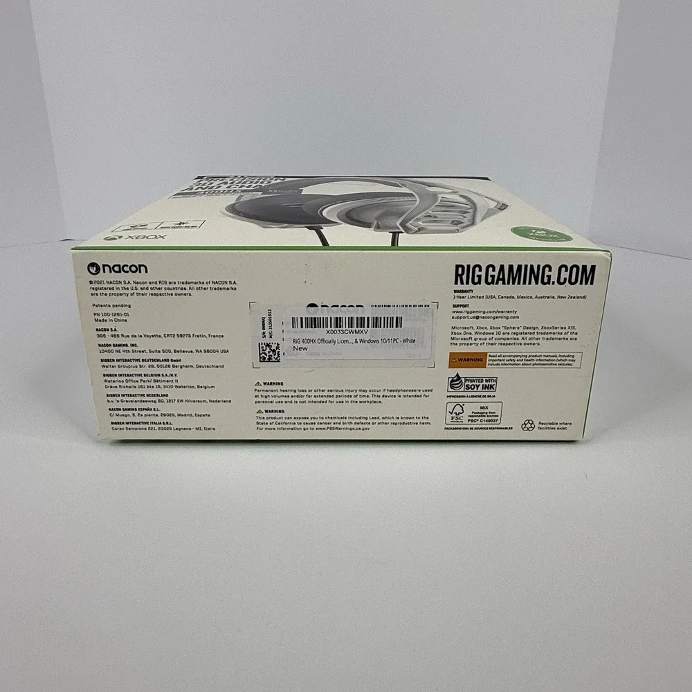 Nacon Rig Xbox 400HX Wired Performance Gaming Headset White New Damaged Box